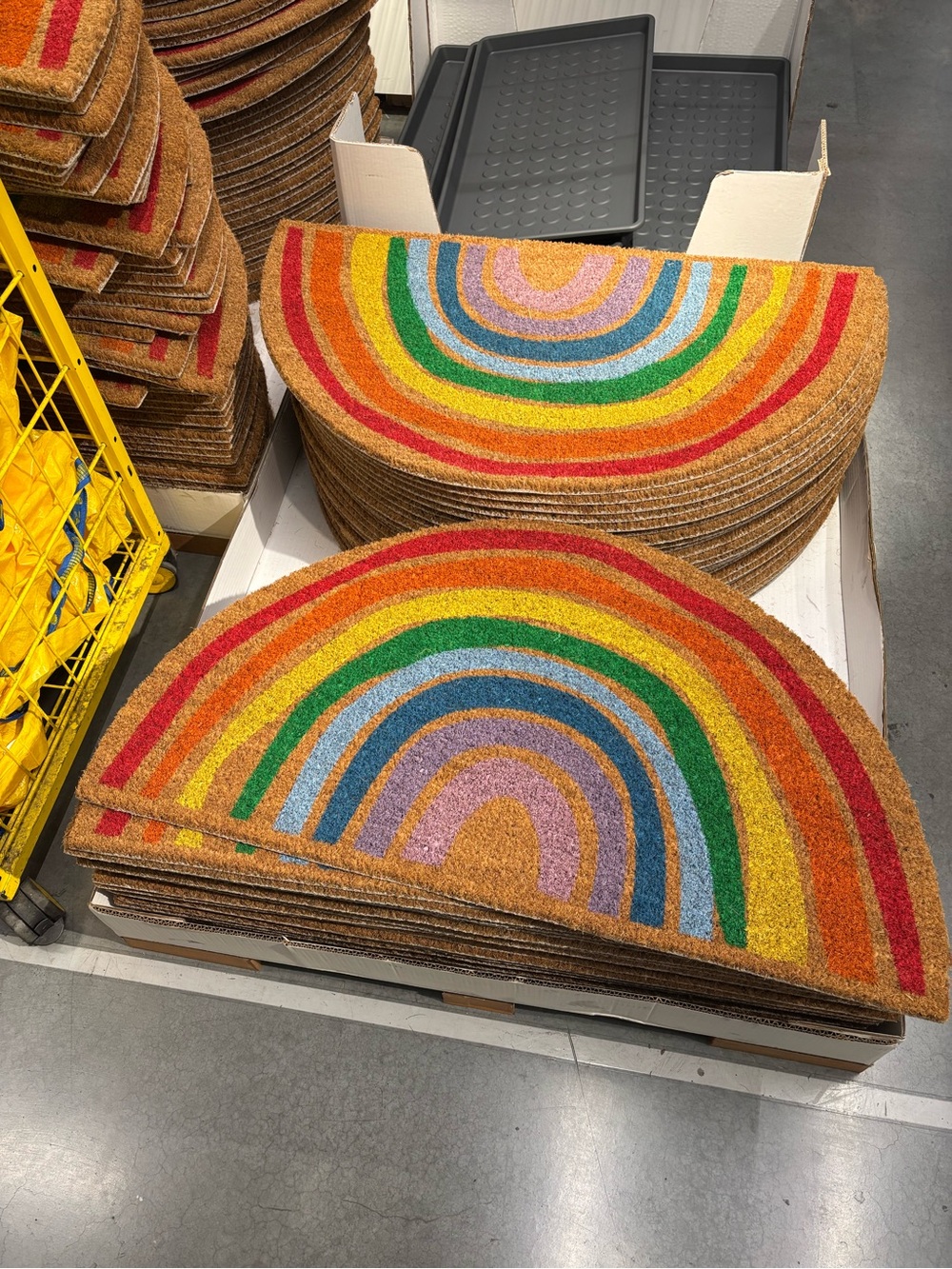 1 Half-Round Rainbow 🌈 Coir Doormat - Multicolor fr ikea pride decor new